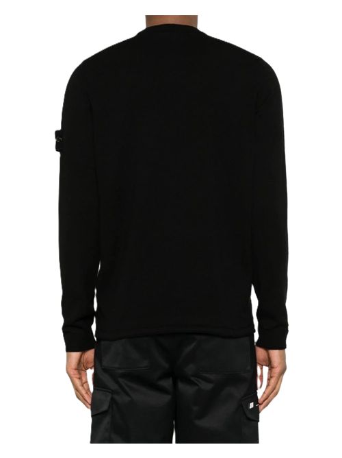 STONE ISLANDFelpa girocollo nero con patch logo Stone Island | L1S155100062S00B9V0029